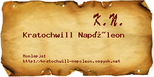 Kratochwill Napóleon névjegykártya